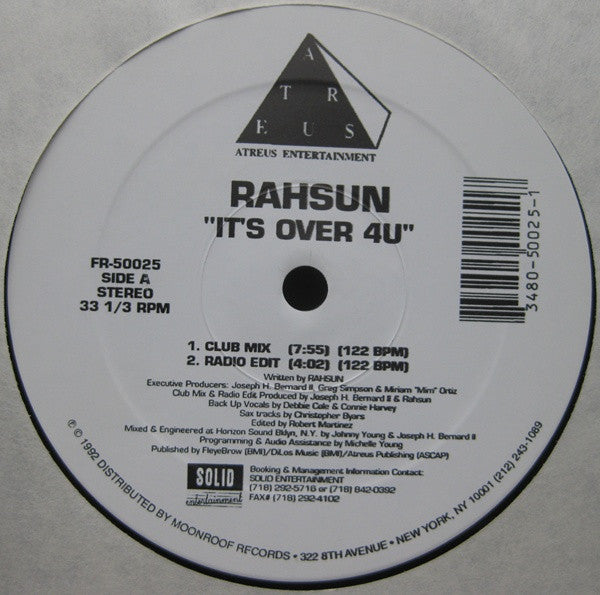 Rahsun (3) : It's Over 4U (12")