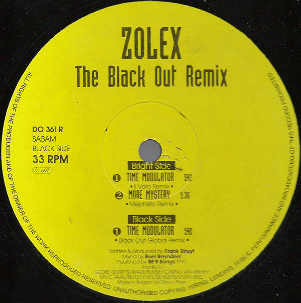 Zolex : The Black Out Remix (12")