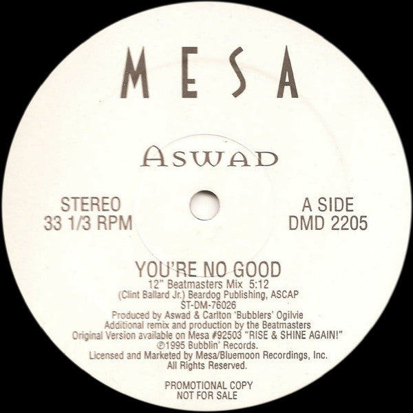 Aswad : You're No Good (12", Promo)