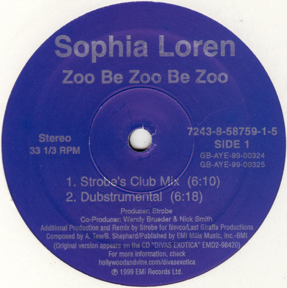 Sophia Loren : Zoo Be Zoo Be Zoo (12")