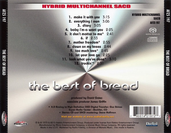 Bread : The Best Of Bread (SACD, Hybrid, Multichannel, Comp, Ltd, Num, RE, RM)