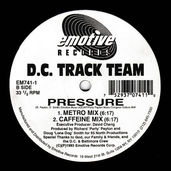 D.C. Track Team : Say Yeah / Pressure (12")