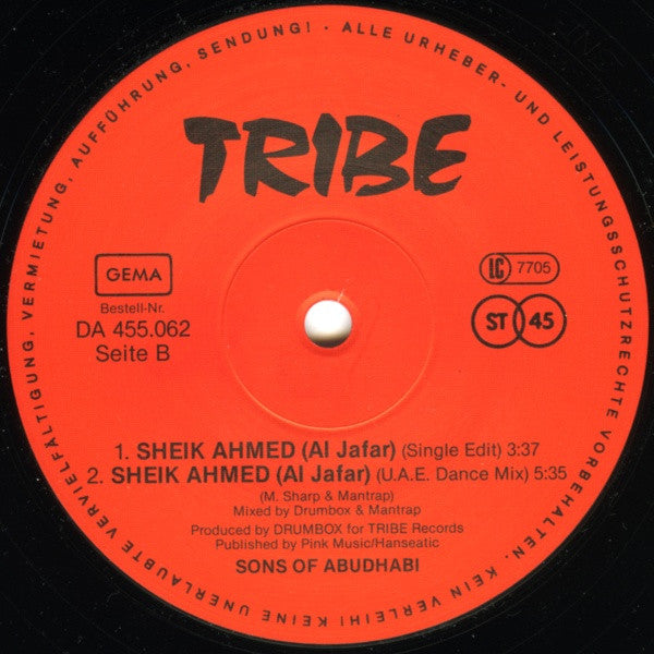 Sons Of Abudhabi : Sheik Ahmed (Al Jafar) (12")