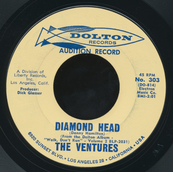 The Ventures : Diamond Head (7", Single, Promo)