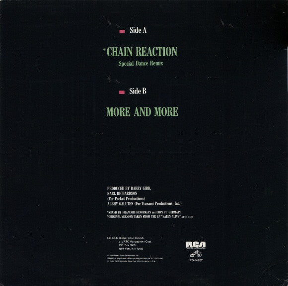 Diana Ross : Chain Reaction (Special Dance Remix) (12", Maxi, Ind)
