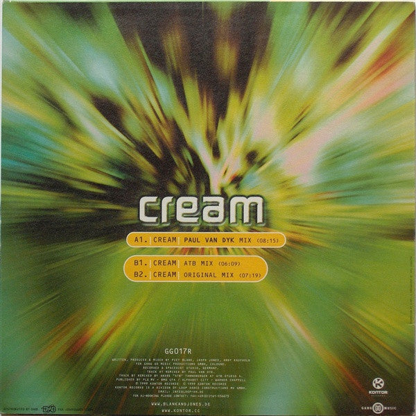 Piet Blank&Jaspa Jones* : Cream (The Remixes) (12")