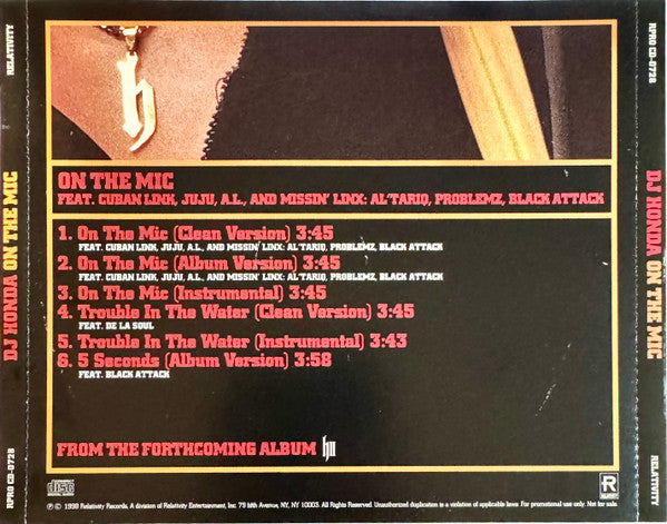 DJ Honda : On The Mic (CD, Maxi, Promo)