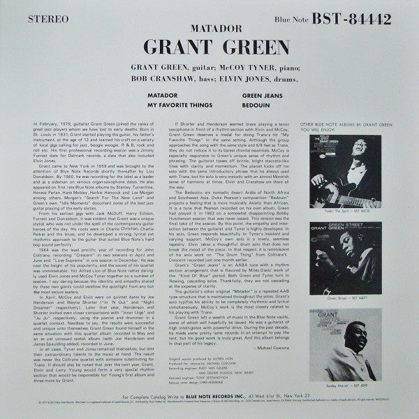 Grant Green : Matador (LP, Album, Ltd, RE, 180)