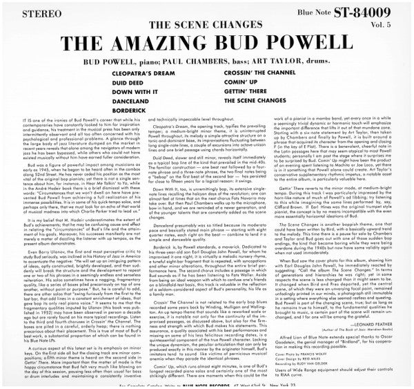 Bud Powell : The Scene Changes, Vol. 5 (LP, Album, Ltd, RE, 180)