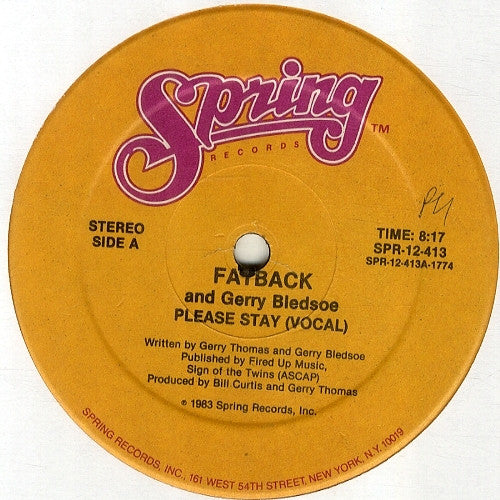 The Fatback Band : Please Stay (12")