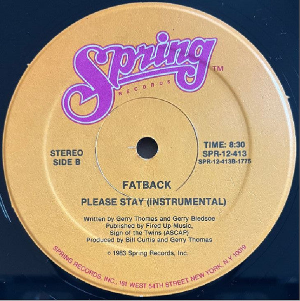 The Fatback Band : Please Stay (12")