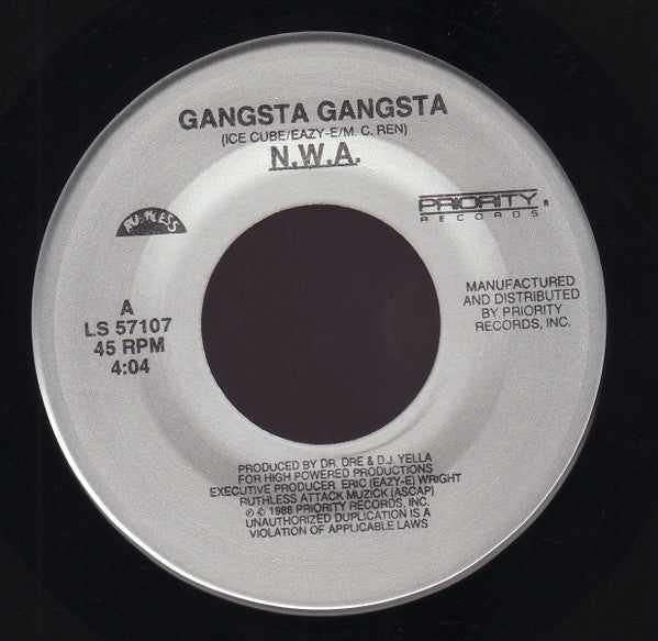 N.W.A* : Gangsta Gangsta / Quiet On Tha Set (7")