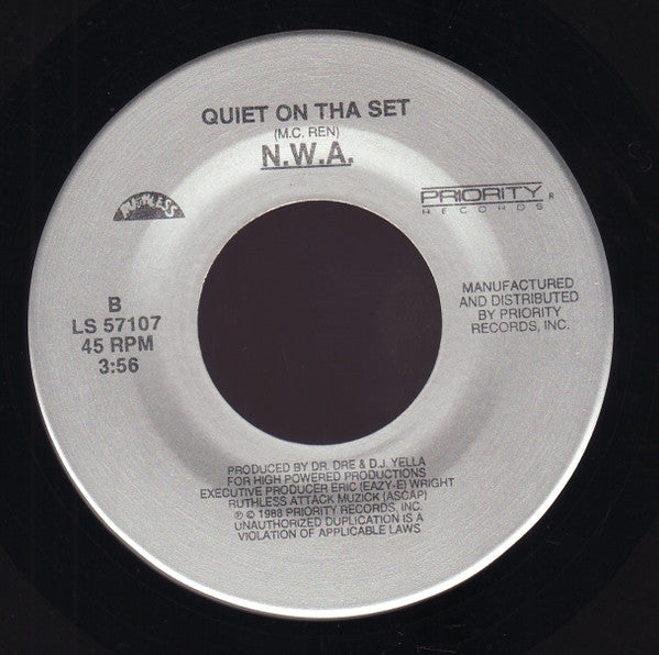 N.W.A* : Gangsta Gangsta / Quiet On Tha Set (7")