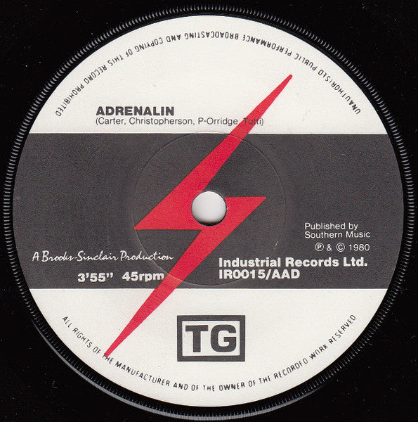 Throbbing Gristle : Adrenalin / Distant Dreams (Part Two) (7", Single)