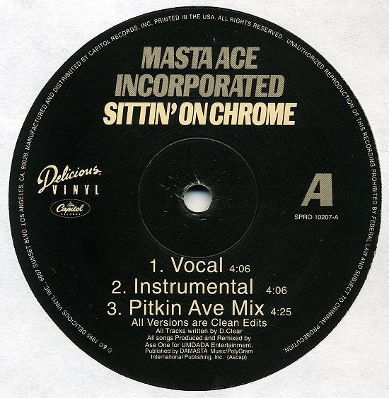 Masta Ace Incorporated : Sittin' On Chrome (12", Promo)