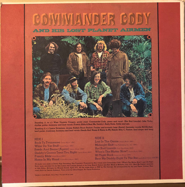 Commander Cody And His Lost Planet Airmen : Lost In The Ozone (LP, Album)