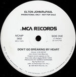 Elton John / RuPaul : Don't Go Breaking My Heart (12", Promo)