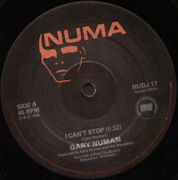 Gary Numan : I Can't Stop (10" + Flexi, 7", S/Sided)