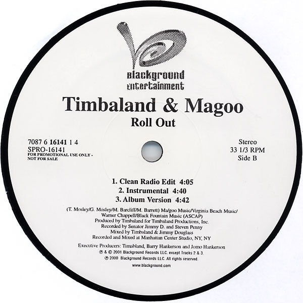 Timbaland & Magoo : Drop / Roll Out (12", Promo)