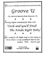 Groove U. : (Seek And You'll Find) The Kinda Right Baby (12", Promo)