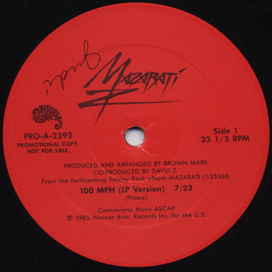 Mazarati : 100 MPH (12", Promo)