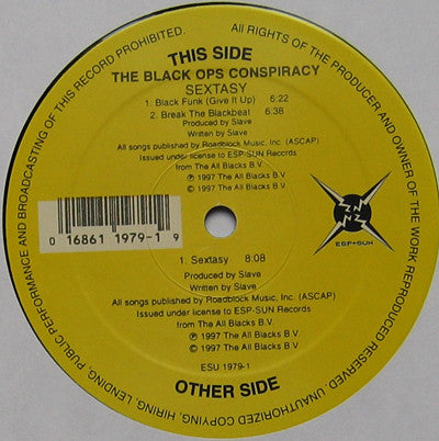 The Black Ops Conspiracy : Sextasy (12")