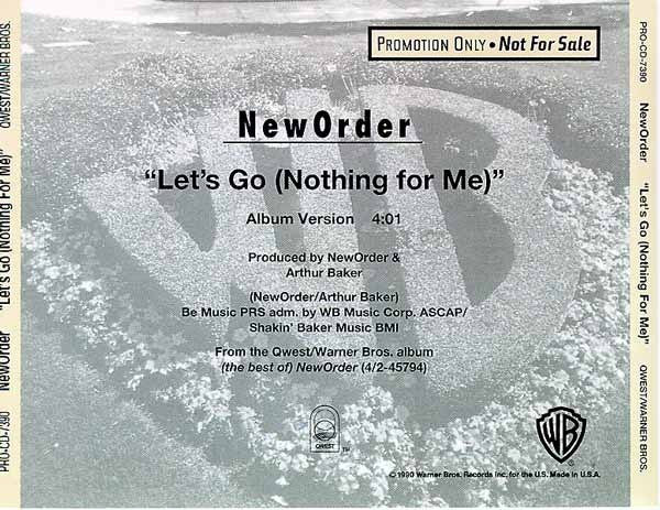 NewOrder* : Let's Go (Nothing For Me) (CD, Promo)
