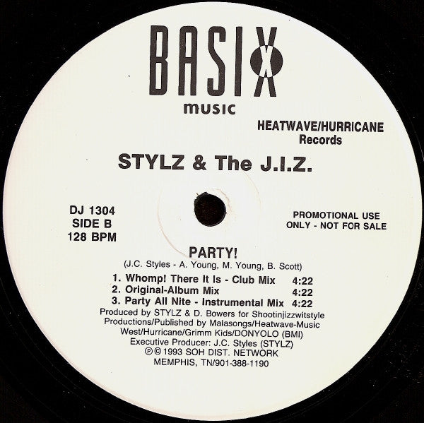 Stylz & The J.I.Z. : Party! (12", Promo)