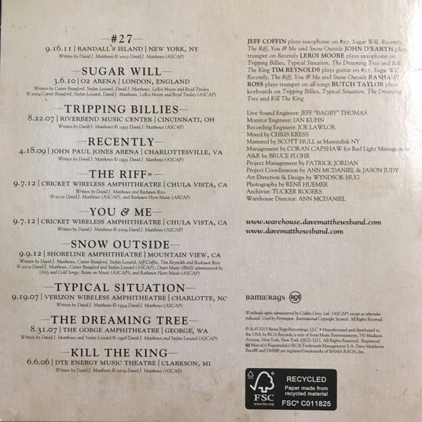 Dave Matthews Band : Warehouse 10 (CD)