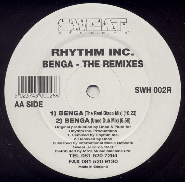 Rhythm Inc. : Benga (The Remixes) (12")