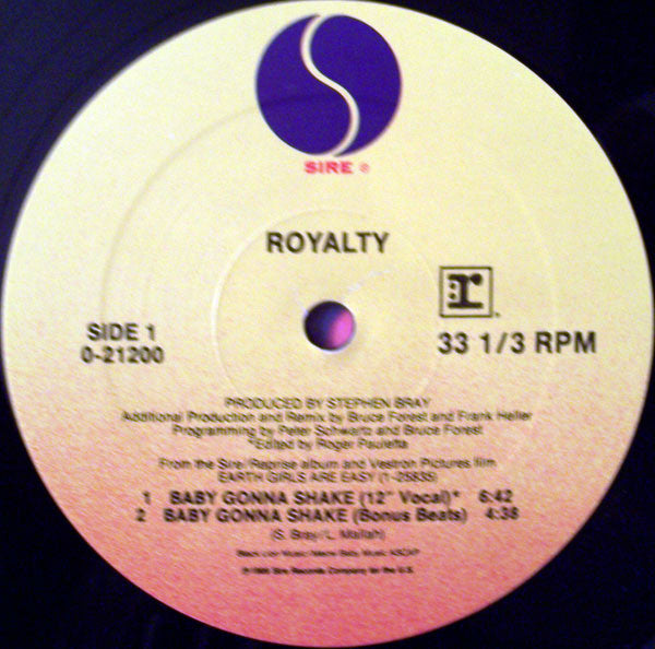 Royalty / Stewart Copeland : Baby Gonna Shake / Throb (12", Maxi)
