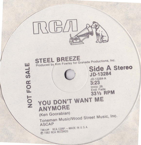 Steel Breeze : You Don't Want Me Anymore (12", Promo)