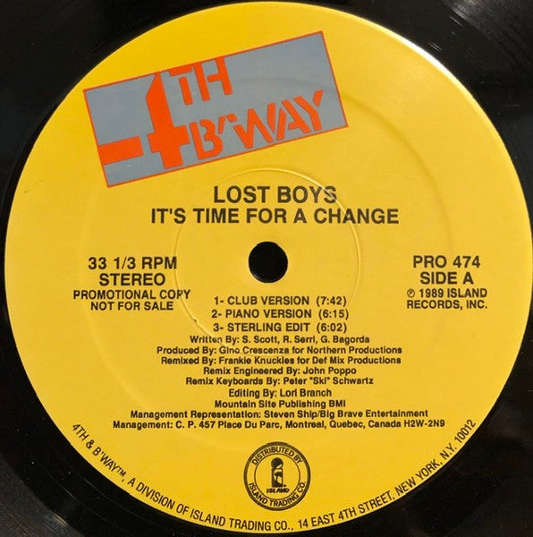 Lost Boys : It's Time For A Change (12", Promo)