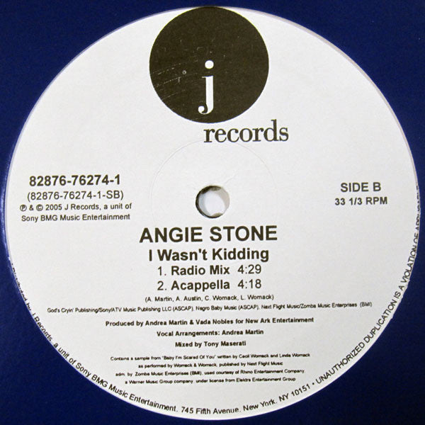 Angie Stone : I Wasn't Kidding (12")