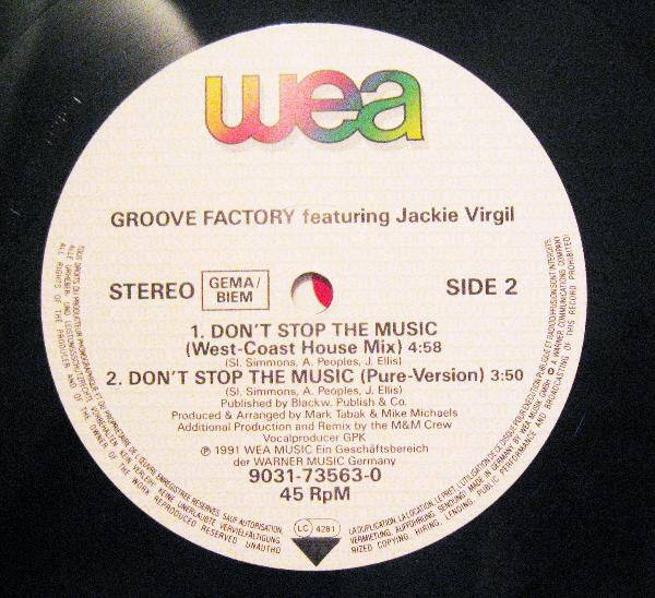 Groove Factory Feat. Jackie Virgil : Don't Stop The Music (12")
