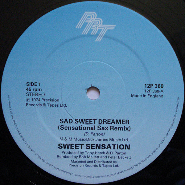 Sweet Sensation (2) : Sad Sweet Dreamer (12")