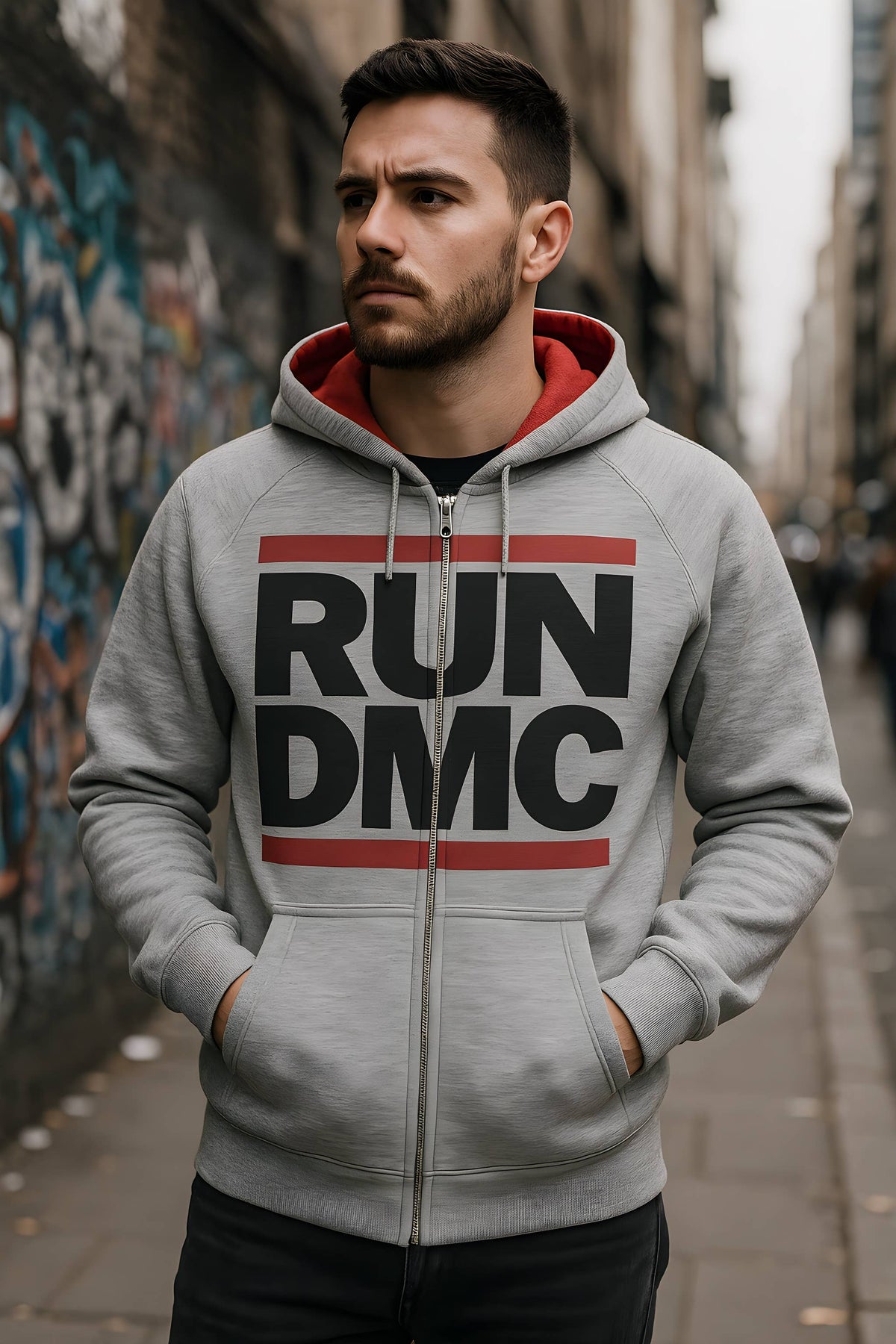 Run DMC - Check Mate Men's Zippered Hoodie
