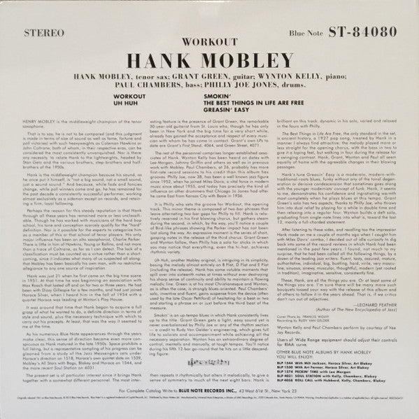 Hank Mobley : Workout (LP, Album, Ltd, RE, 180)