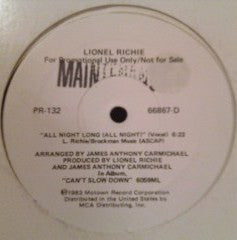 Lionel Richie : All Night Long (All Night) (12", Single, Promo)