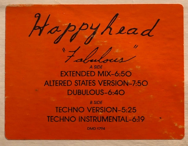 Happyhead : Fabulous (12", Promo)