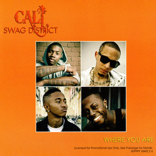 Cali Swag District : Where You Are (CD, Single, Promo)