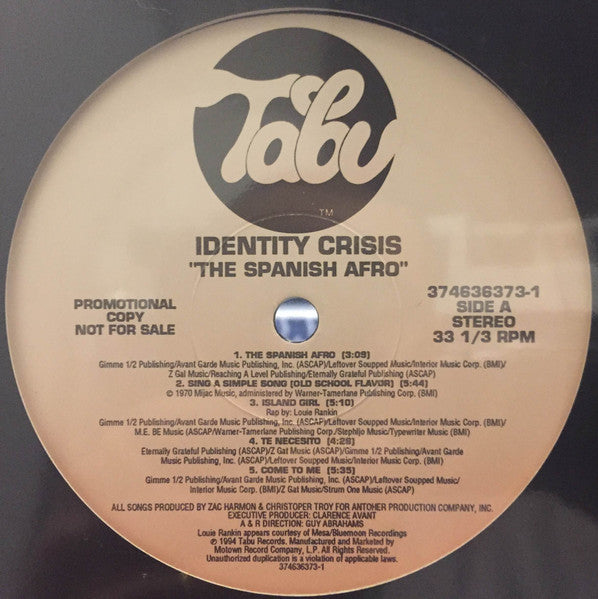 Identity Crisis (2) : The Spanish Afro (LP, Album, Promo)