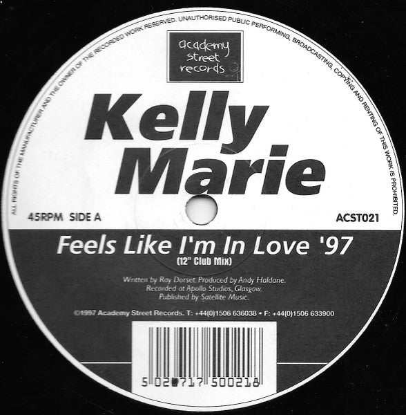 Kelly Marie : Feels Like I'm In Love '97 (12")
