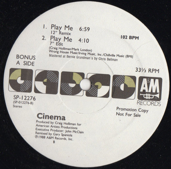 Cinema (5) : Cinema 6 (12", Promo)