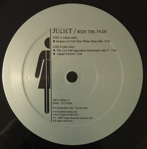 Juliet : Ride The Pain (12", Promo)