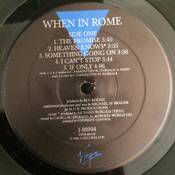 When In Rome : When In Rome (LP, Album, Spe)