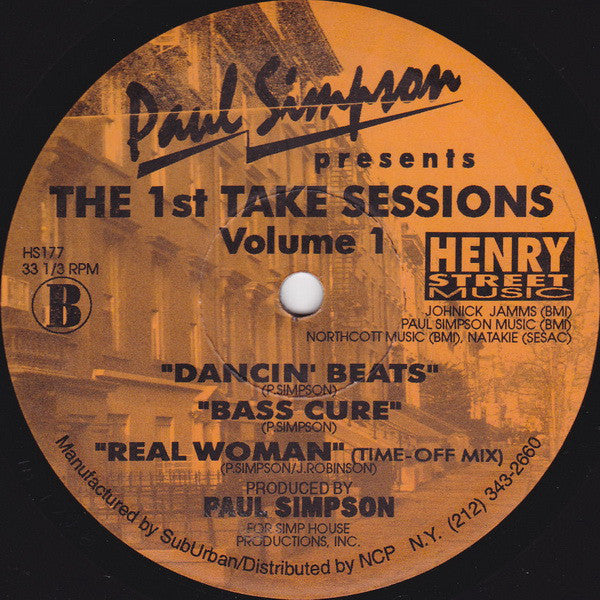 Paul Simpson : The 1st Take Sessions (Volume 1) (12")