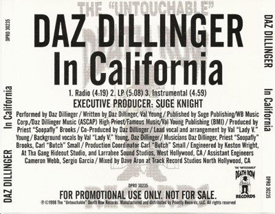 Daz Dillinger : In California (CD, Promo)