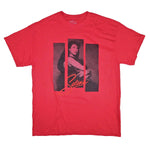 Selena 3 Strips Photo on Red Tee T-shirt