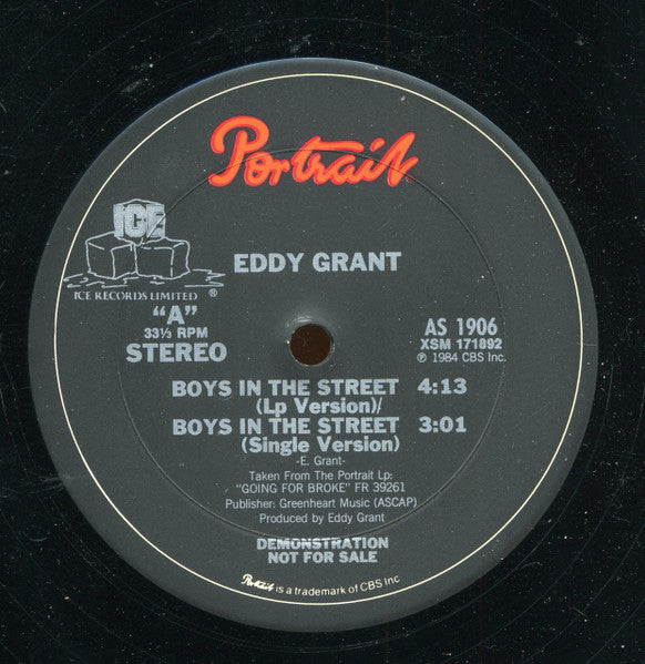 Eddy Grant : Boys In The Street (12", Maxi, Promo)